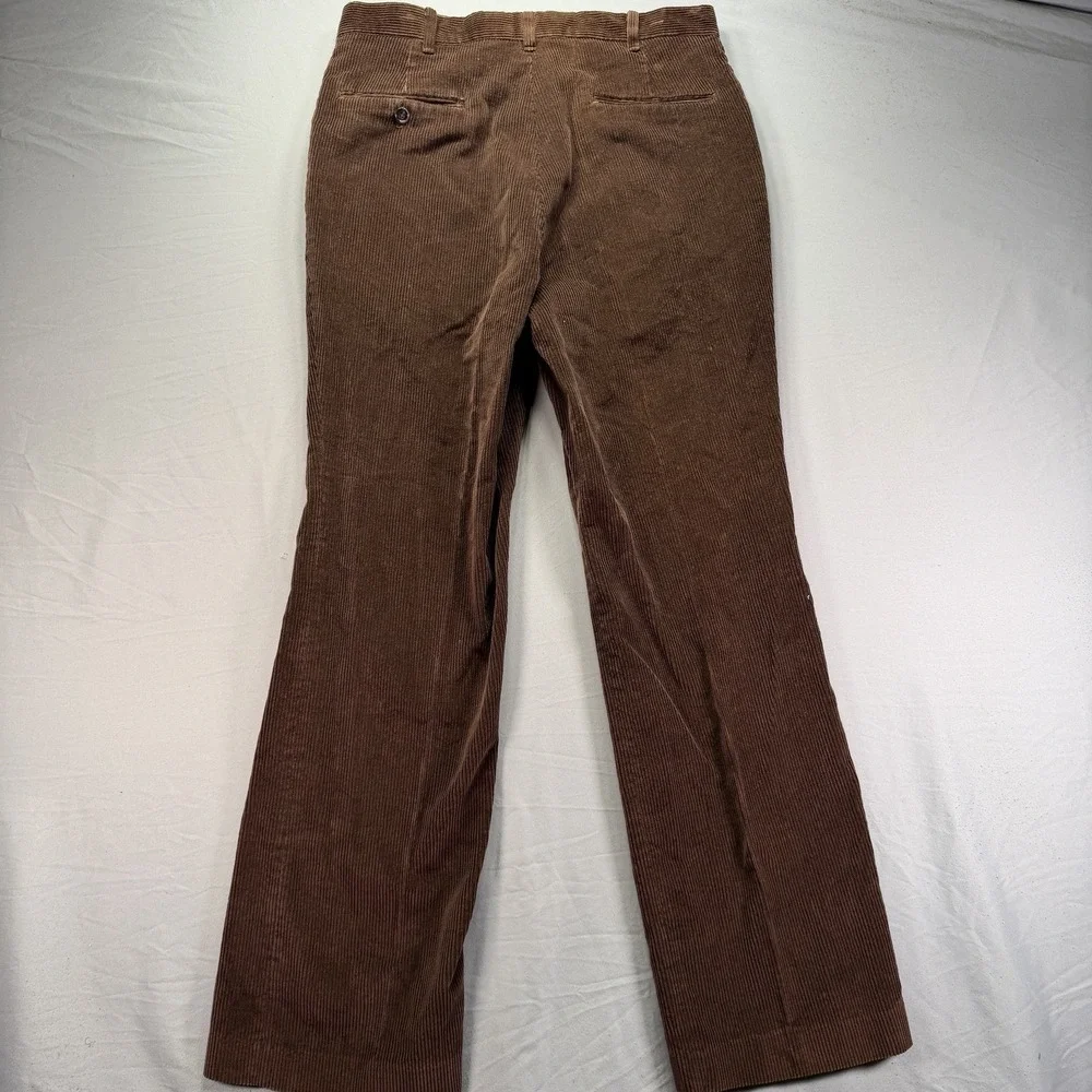 True Vintage 80s Bootcut Corduory Pants Mens 32x32 Brown Slim Whale Talon Zip
